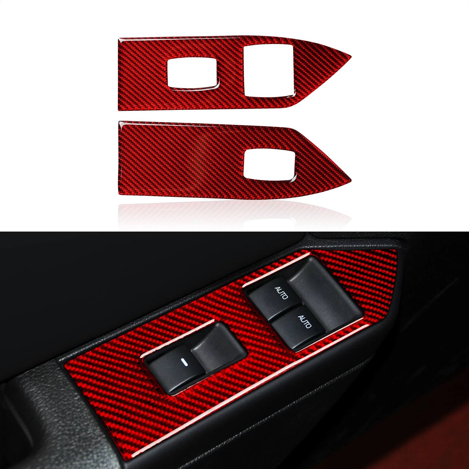 

For Ford Mustang GT 2005-2009 S197 Accessories Car Window Lift Switch Sticker Decal Carbon Fiber Interior Trim Cover
