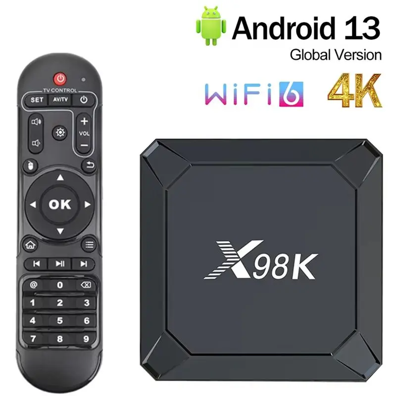 ТВ-приставка X98K с Wi-Fi 6, Bluetooth 5.0, поддержкой AV1, Wi-Fi 2.4G и 5G, 4K HD, смарт-медиаплеер, с европейской вилкой (art.: 3920dbc3e5170) - 3920dbc3e5170