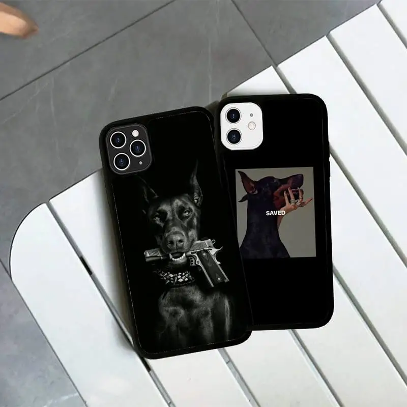 

Animal Dachshund Doberman Dog Phone Case Silicone PC+TPU Case for iPhone 11 12 13 Pro Max 8 7 6 Plus X SE XR Hard Fundas