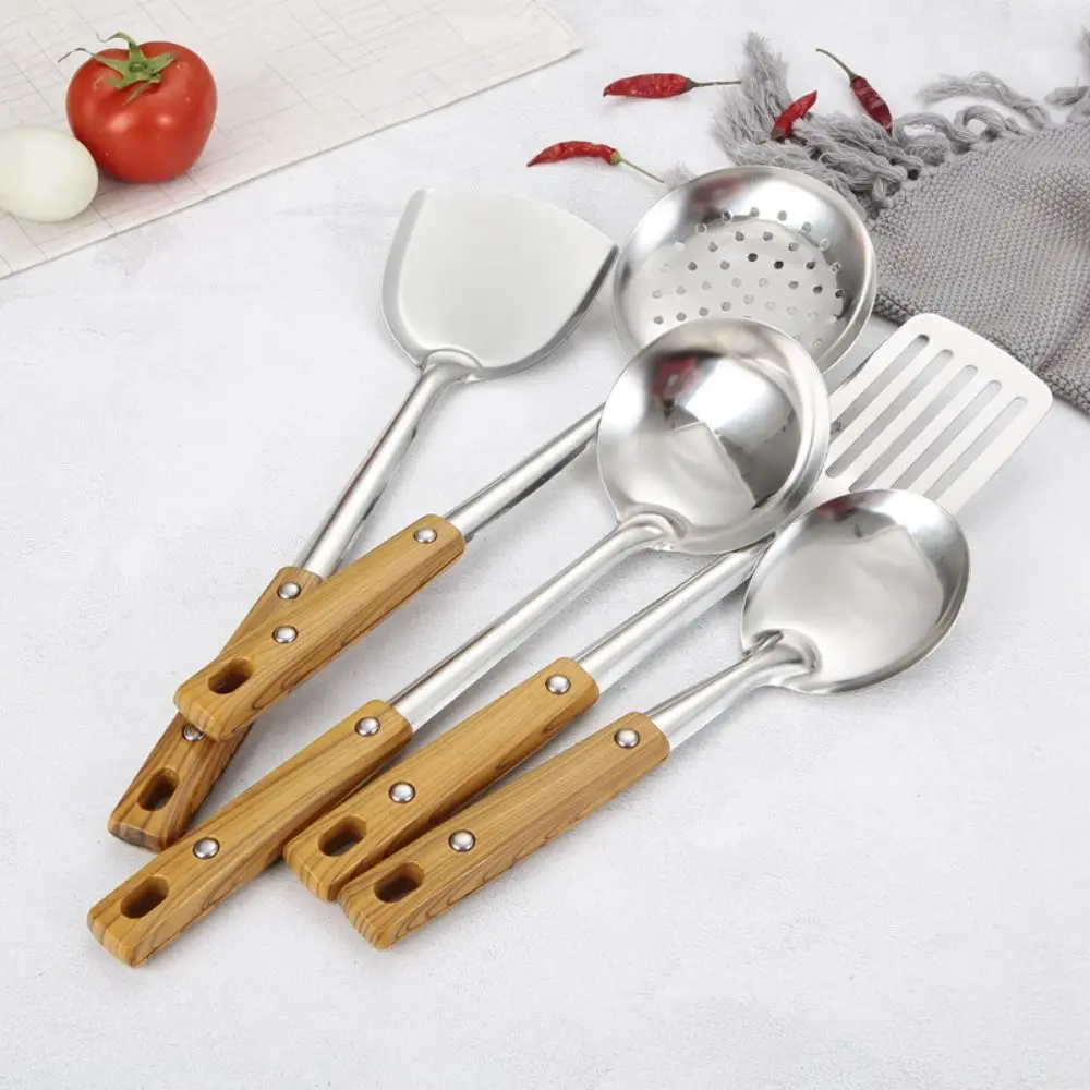 

Scalding Non Magnetic Long Handle Lightweight Kitchen Utensils Cookware Pot Spatulas Rice Spoon Colander Soup Spoon