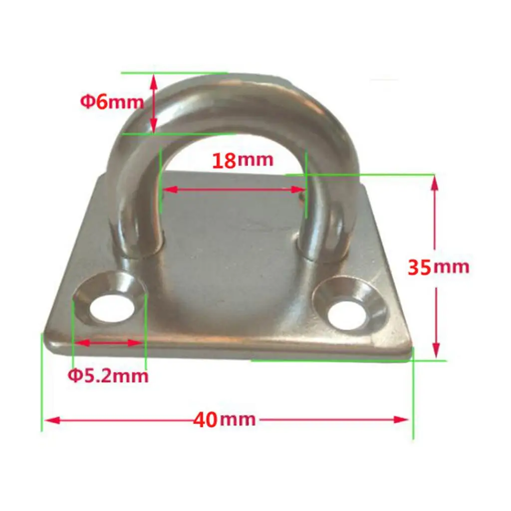M5 M6 M8 Pad Eyes - морская такелажная нержавеющая сталь 316 квадратная пластина проушина