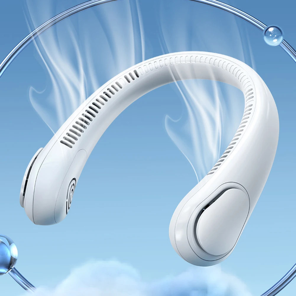 

Leafless hanging Neck Fan 4000mAh Mini Portable USB Charging Electric Cooling Air Blower for Outdoor Mute Home Sport Fan 3 Speed