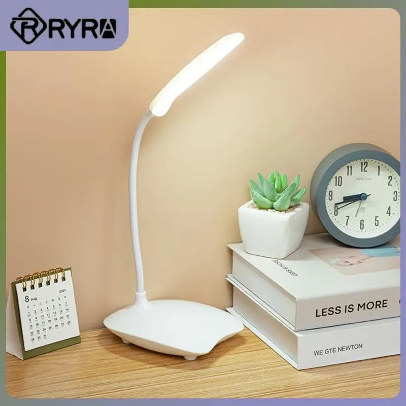 Portable Rechargeable Bedroom Bedside Lamp Eye Protection Table Light Touch Dimming Led Desk Lamp Night Light 1pcs Usb Powered