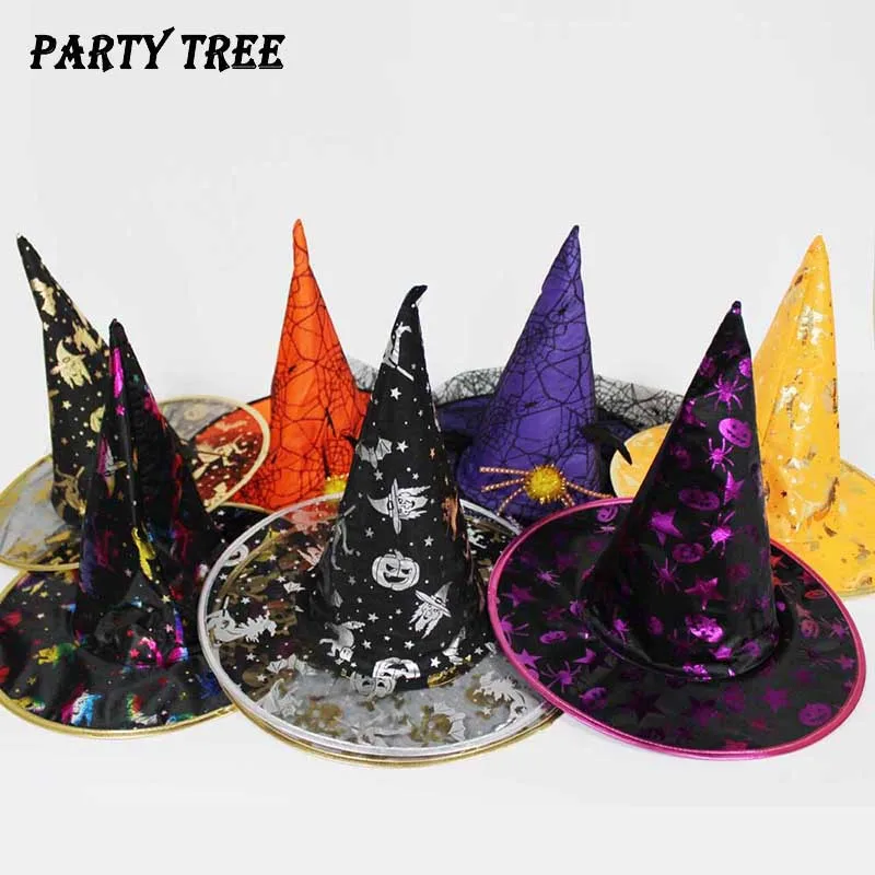 

11 Styles Adult for Halloween Christmas Party Hat Wizard Witch Hat Magician Hat Spider Hat Bat Hat Easter Costume Friends Gift
