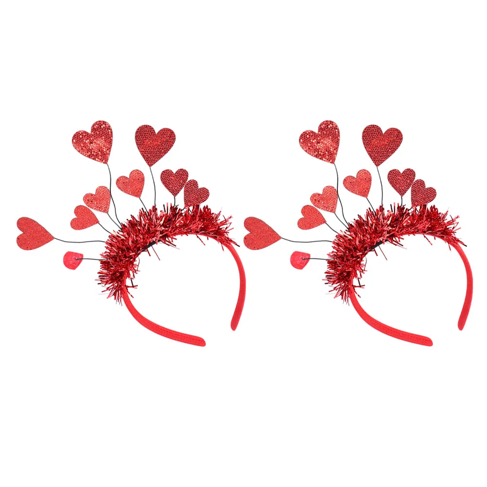 

2 шт. декоративная повязка на голову на День святого Валентина Miss Christmas Red Heart головные уборы войлочная ткань ободки для волос