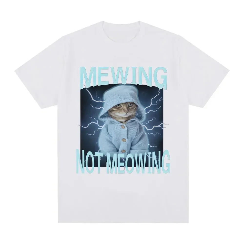 Повседневная футболка с рисунком Mewing Not Me для мужчин и женщин шикарная уличная