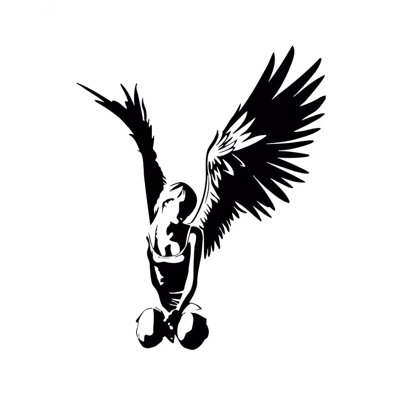 

14,3*11,7 см красивый элегантный ангельский автомобиль наклейка высокое качество покрытие тела наклейка