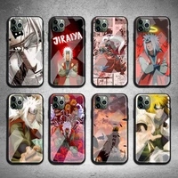 anime naruto jiraiya phone case tempered glass for iphone 13 12 11 pro mini xr xs max 8 x 7 6s 6 plus se 2020 cover