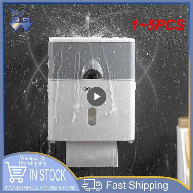 

1~5PCS Toilet Paper Holder Waterproof Wall Mount Shelf Toilet Paper Tray Roll Paper Towel Holder Case Tube Storage Box Tray