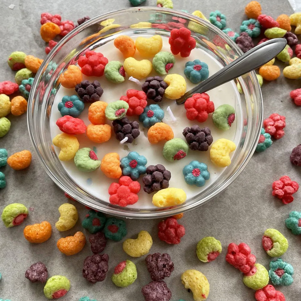 Свеча из соевого воска ручной работы в виде петли для фруктов стеклянная чаша