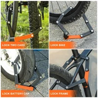 63cm foldable bicycle lock steel material high security anti theft mtb road cycling password lock for e bike orange color n2e9