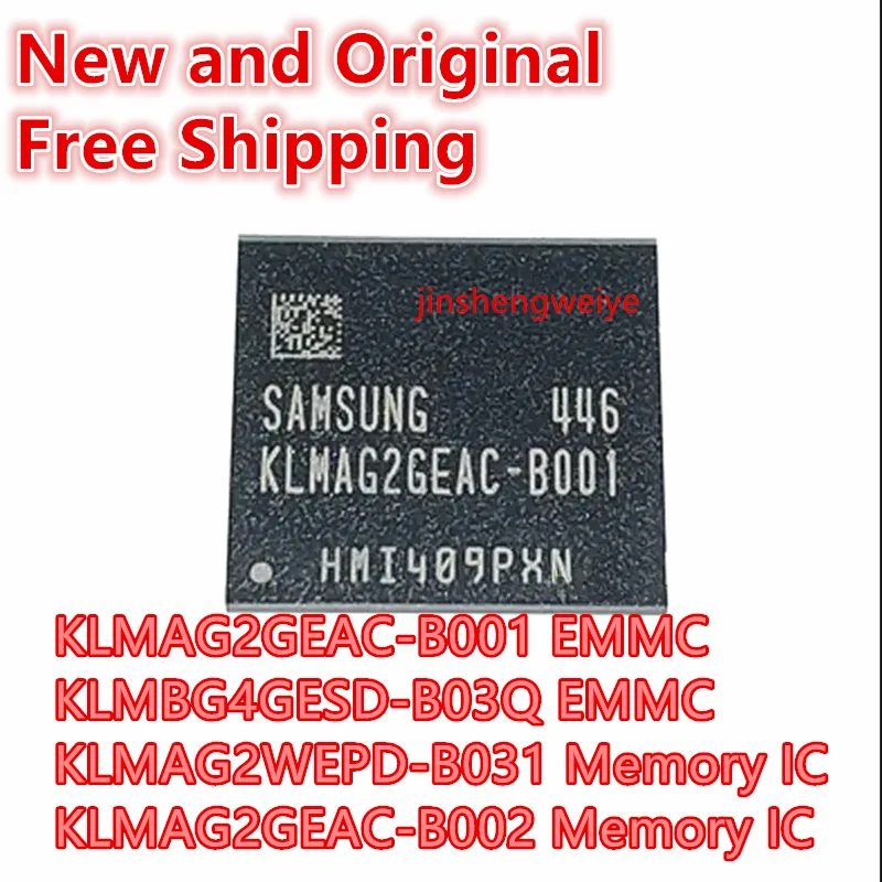 5 шт. KLMAG2GEAC-B001 KLMBG4GESD-B03Q KLMAG2WEPD-B031 KLMAG2GEAC-B002 BGA153 100% оригинал Больше количество и лучшая цена