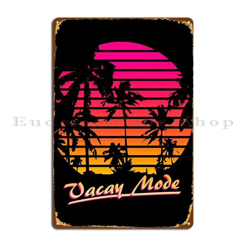 

Vacay режим 80s закат металлический налет ржавчины украшение на заказ создать оловянный знак плакат