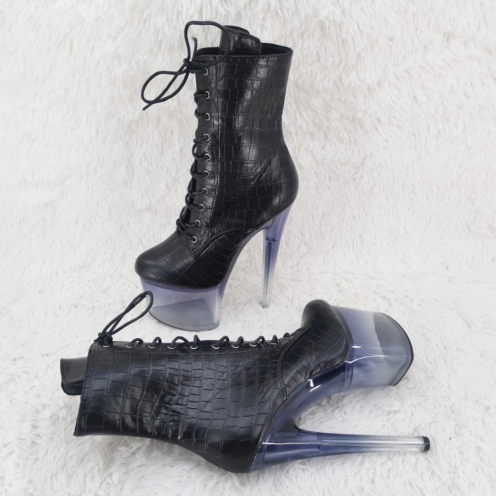 Leecabe  17CM/7inches Pole dancing shoes High Heel platform Pole Dance boot