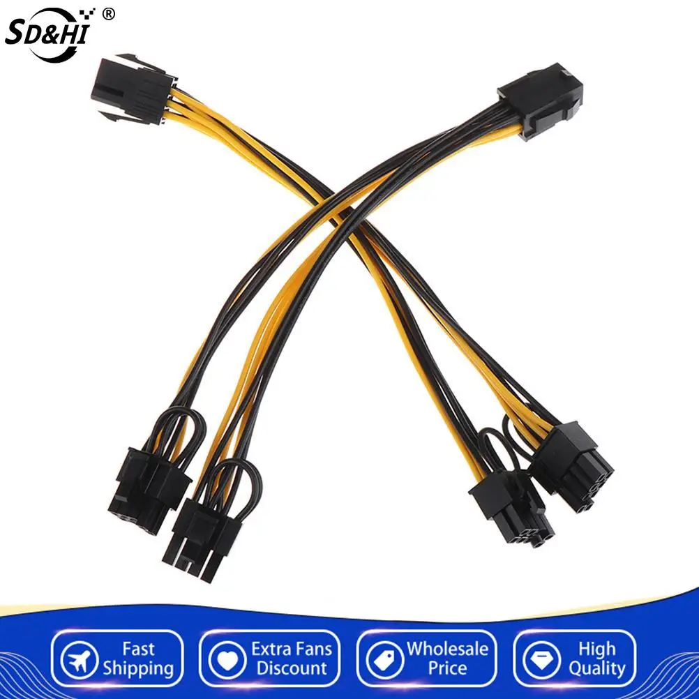 8.27 дюймов/21 см 6-контактный PCI Express на 2 контакта PCIE 8 (6 + 2) контактный двойной 8-контактный Графический разъем материнской Платы PCI GPU VGA разветвитель концентратор кабель питания