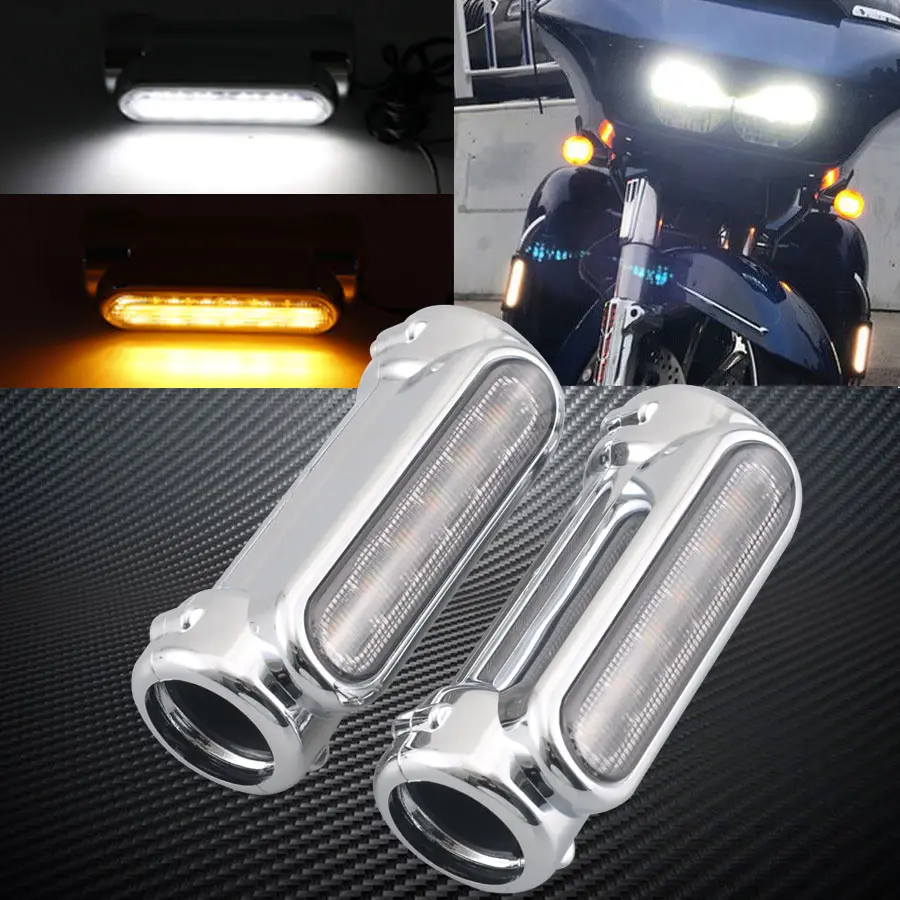 Мотоциклетные Алюминиевые черные светодиодные фонари на руль сигнал поворота