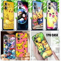 pokemon pikachu cartoon phone case for oneplus nord n200 n20 ce2 lite ce 10 9rt 9r 9 8 8t 7 7t 6 6t pro 5g black tpu cover