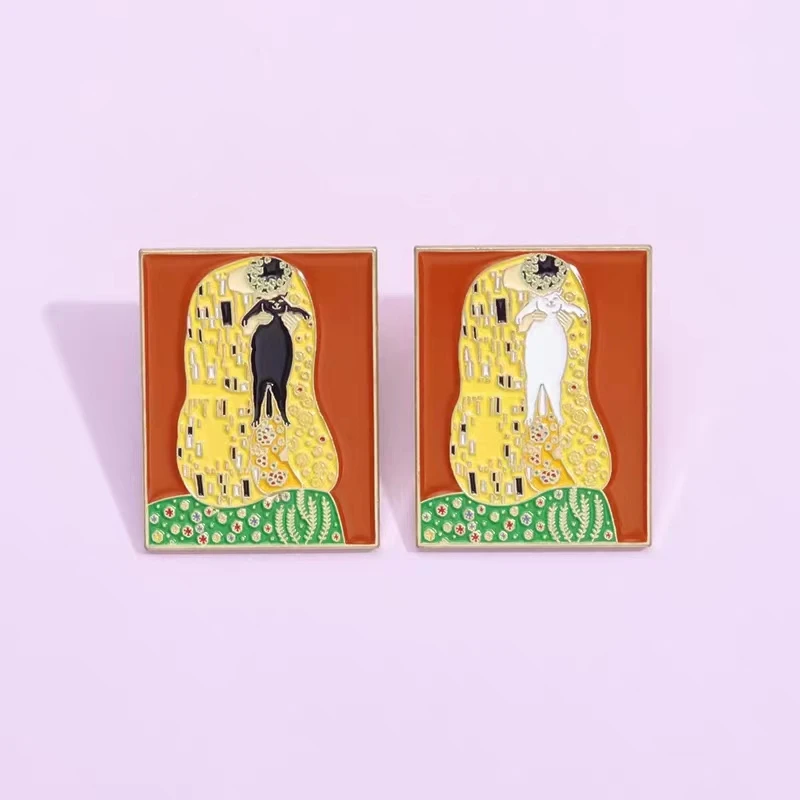 Эмалированные значки Klimt для рисования, искусство, картина маслом ...