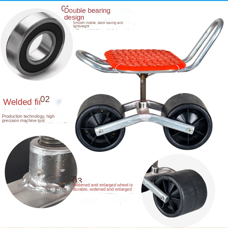 

Picking Cart Lazy Stool Thickened Moving Rotating Lifting Lazy Cart Working Stool Trolley Stool Small Board Stool