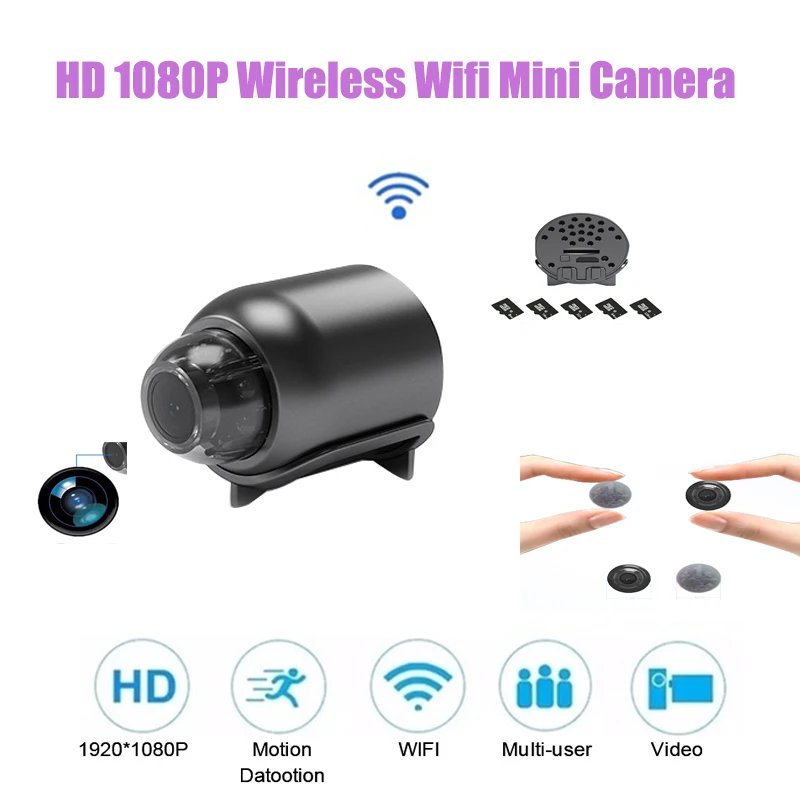 

Беспроводная мини-камера видеонаблюдения HD 1080P с Wi-Fi и функцией ночного видения