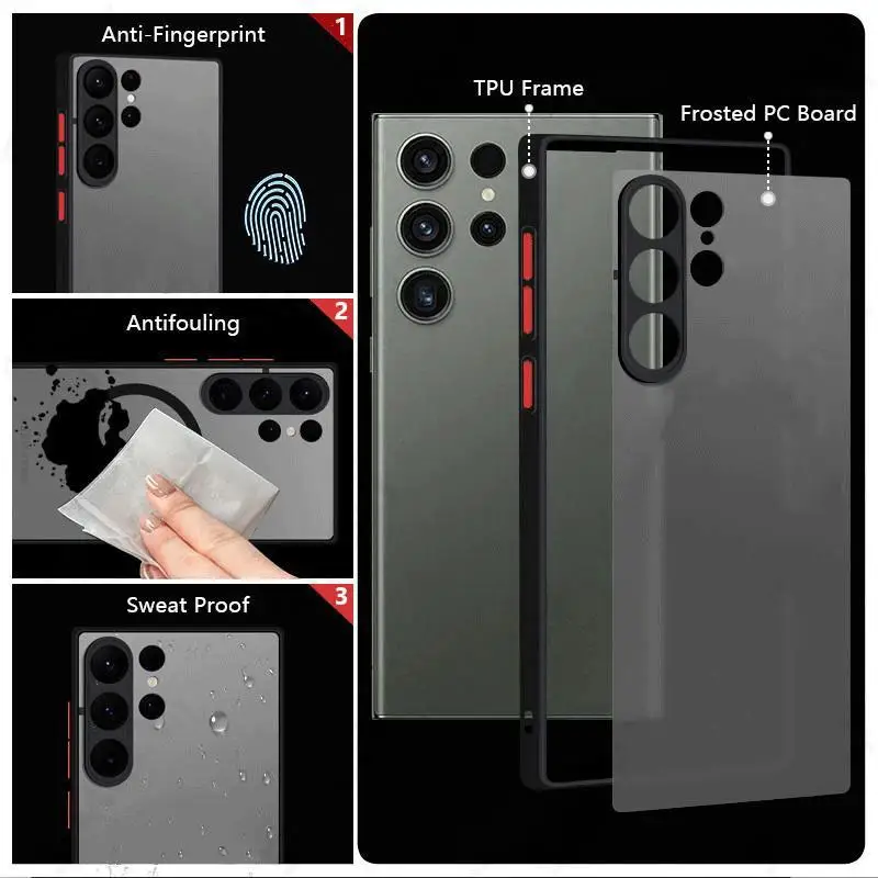 Матовый чехол для Samsung Galaxy S23 Ultra 5G S20 FE Note 10 20 S21 S22 Plus S10 S9