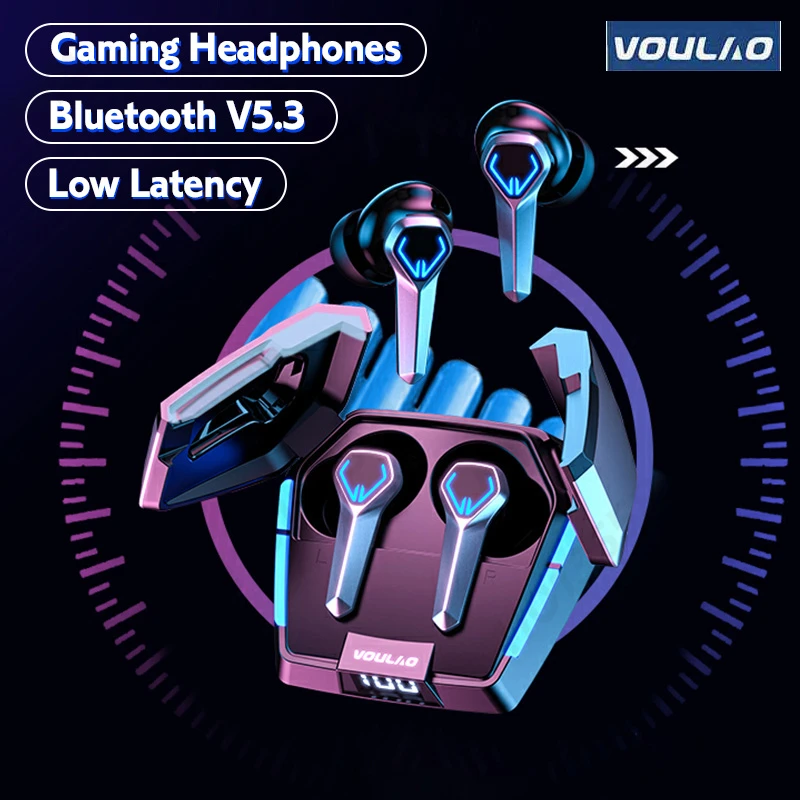VOULAO беспроводные наушники игровые Bluetooth 5 3 с низкой задержкой гарнитура