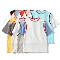 O-Neck Short Sleeve Shirt Harajuku Young Style Patchwork Spring Summer T-Shirt Male and Female Oversizes Clothing Tops