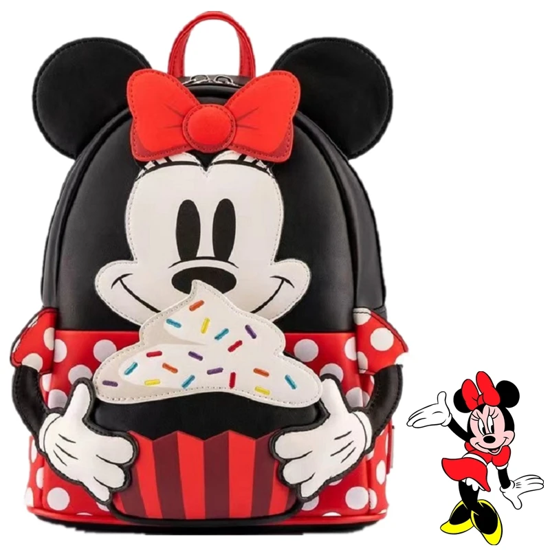 

Steamboat Willie Mickey Minnie Minerva Mouse Cosplay Costume PU Backpack School Bag Halloween Props Xmas Gift