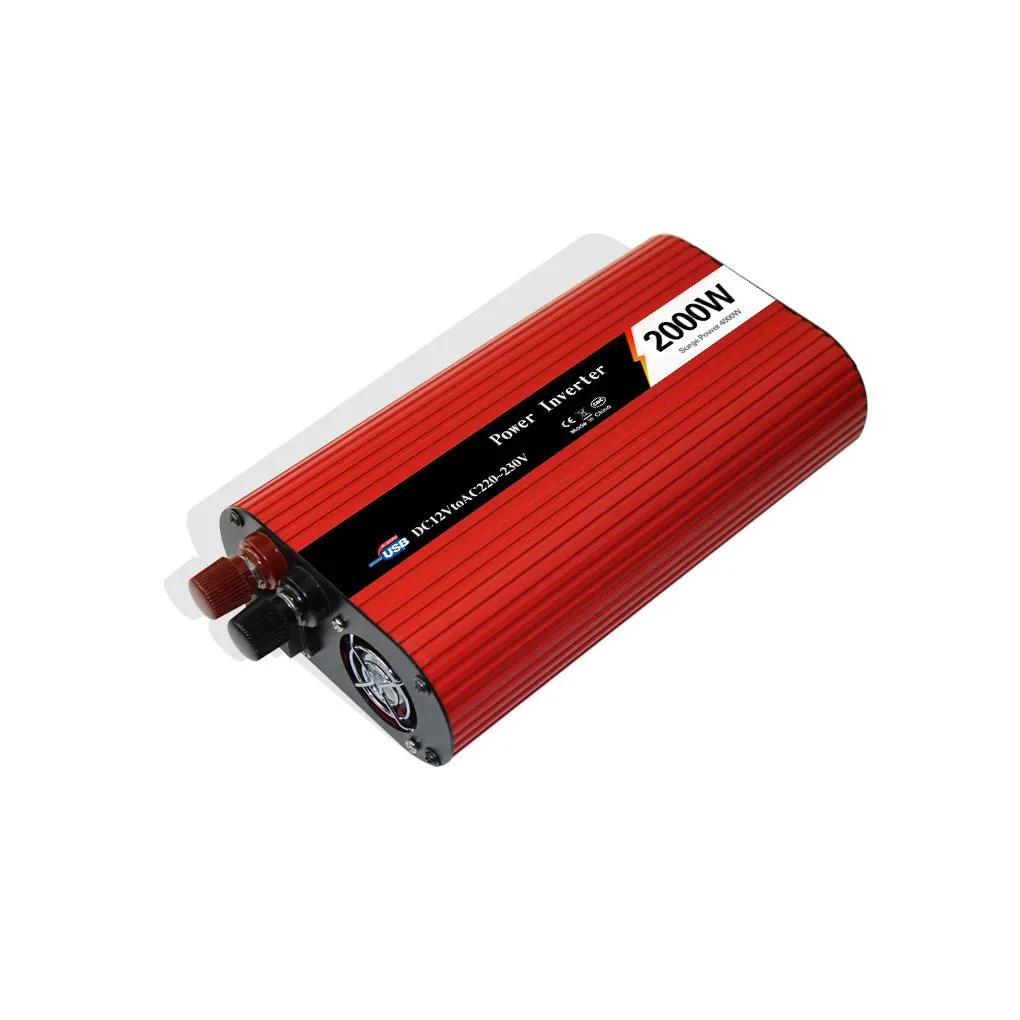 

Преобразователь из алюминиевого сплава 12 В постоянного тока в 220 В переменного тока, портативный профессиональный двойной USB-преобразовате...