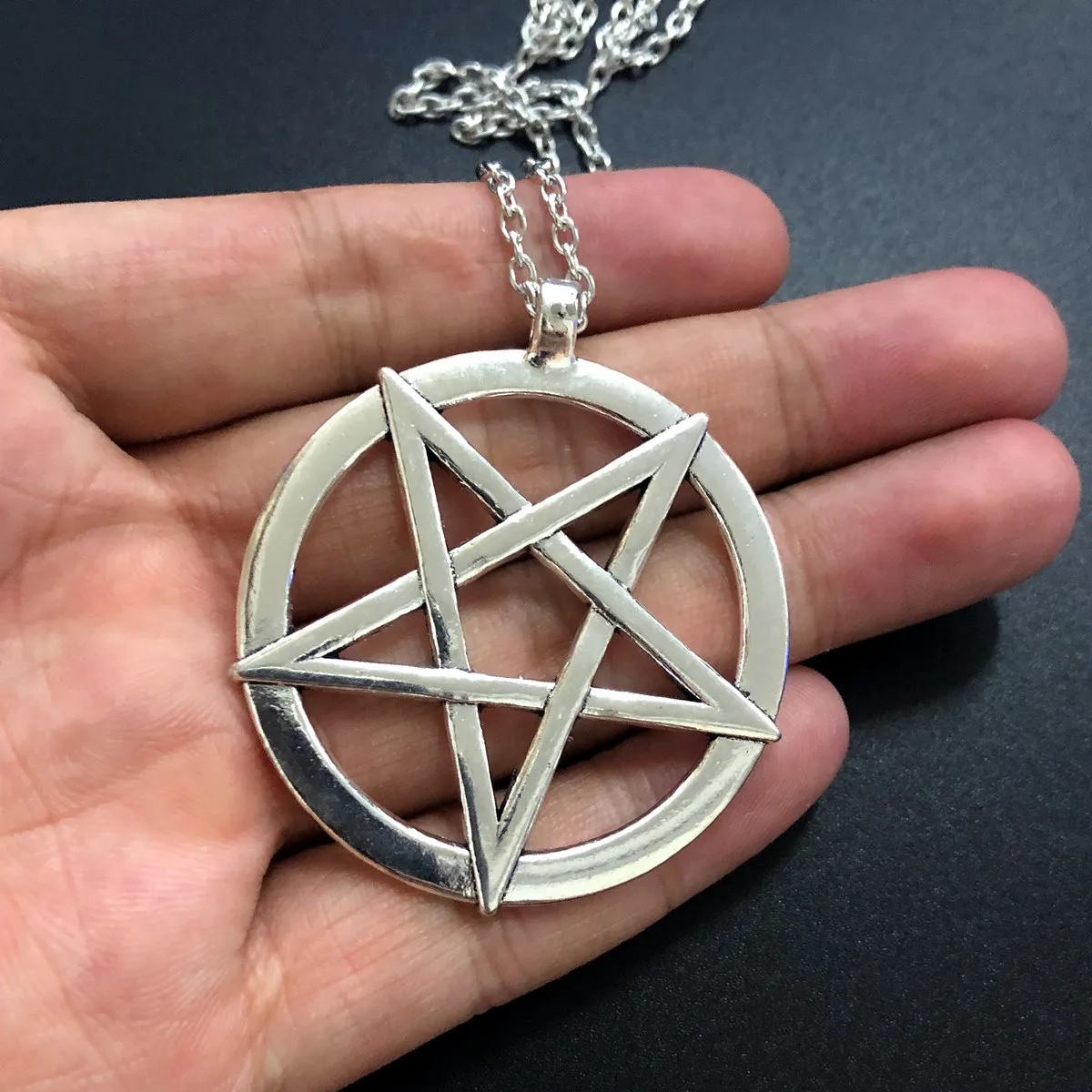 

Inverted Pentagram Pendant Satanic Symbol Down Pentagram Necklace Amulet Jewelry