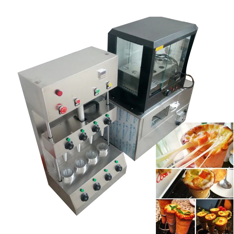 

Hand-held Pizza Making Machine For Pizza Shop Cone Mold Umbrella Mold Cup Mold Pizza Machine With Oven And Display Case