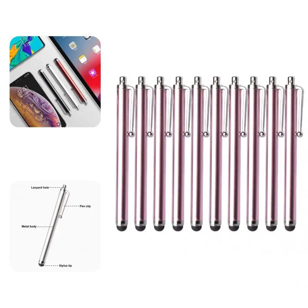 

10Pcs Tablet Pen Convenient Durable Exquisite Workmanship Clip Design Universal Touch Screen Pen Stylus Pen for Household