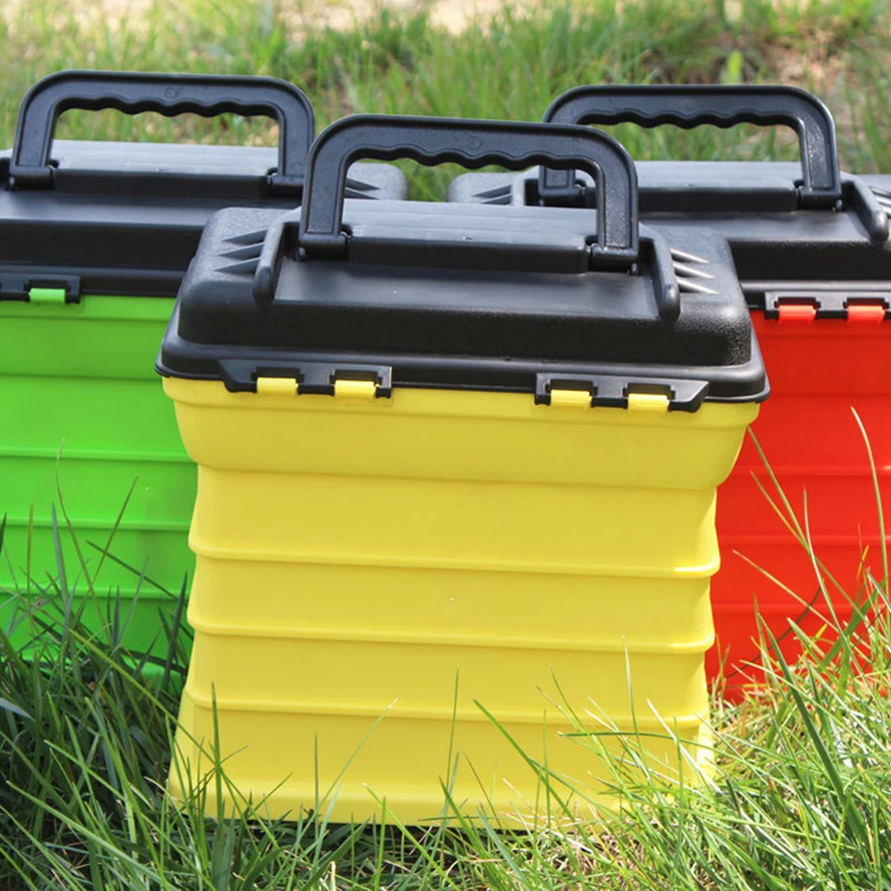 

Double Layer Fishing Box with Handle Portable Fishing Suitcase Compartments Lightweight Accessories Multifunctional Fishing Tool