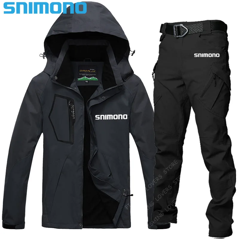 

Новинка, мужской весенне-осенний одинарный ветрозащитный водонепроницаемый дышащий костюм для рыбалки, костюм с курткой и брюками