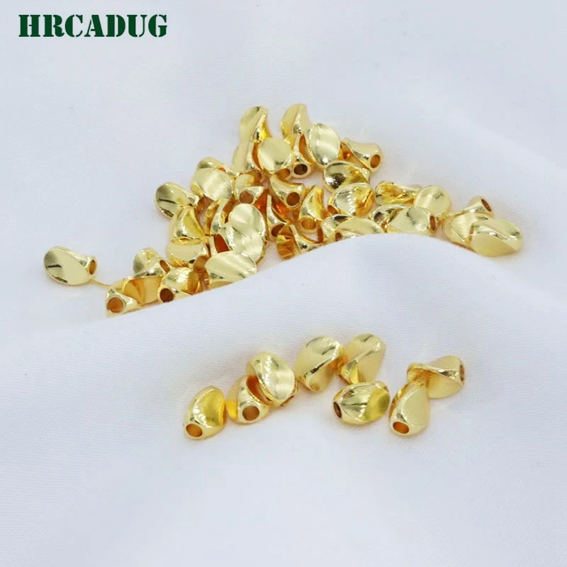 6*4.5mm Twisting Bead 18K Gold Plated Loose Spacer Beads Separators For Jewelry Beads To Make Bracelets Diy Accessories Findings