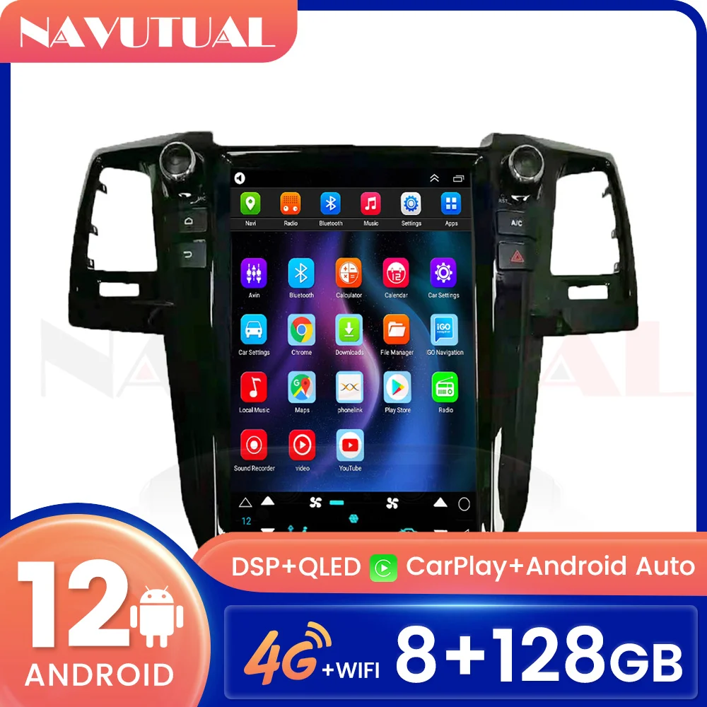 

Tesla Screen Android 12 For Toyota Fortuner/HILUX SW4 2005 - 2015 Auto Radio Stereo Multimedia Player Carplay GPS Navigation