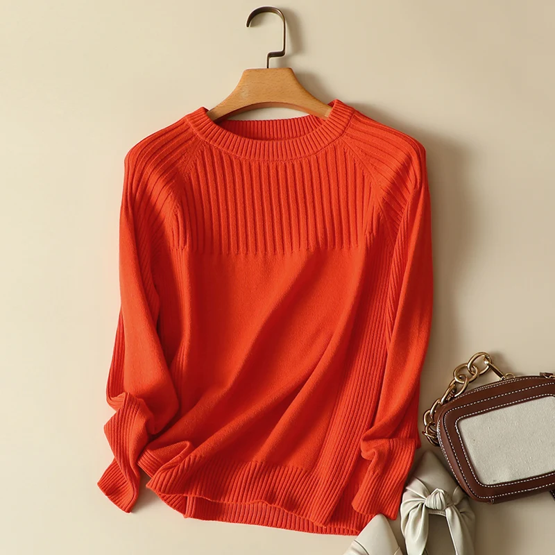 

Solid Thin Knitted Women Sweater And Pullovers 2022 Long-Sleeved Office Lady Elegant Pulls Outwear Tops