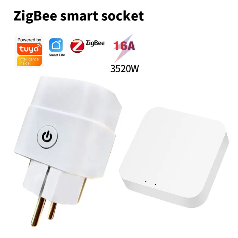 

5PC 16A EU Smart Wifi Power Plug With Power Monitor Smart Home Wifi Wireless Socket Outlet Works With Alexa Google Home Tuya App