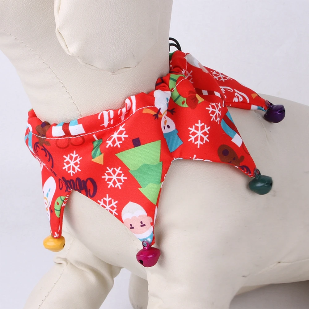 

Christmas Pet Collar Adjustable for Dogs Cats Holidays Puppy Bandanas Bibs Scarf with Cartoon Xmas Pattern Pet Accessories