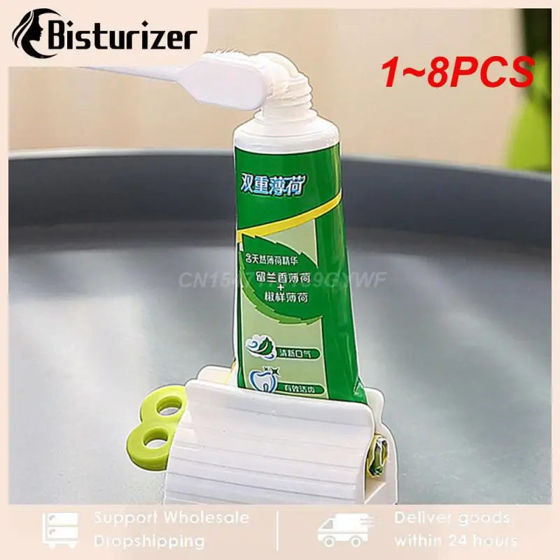 

1~8PCS Home Toothpaste Dispenser Squeezer Bathroom Accessories Toothpaste Holder Organizer Hair Dye Cosmetic Creative Squeezer