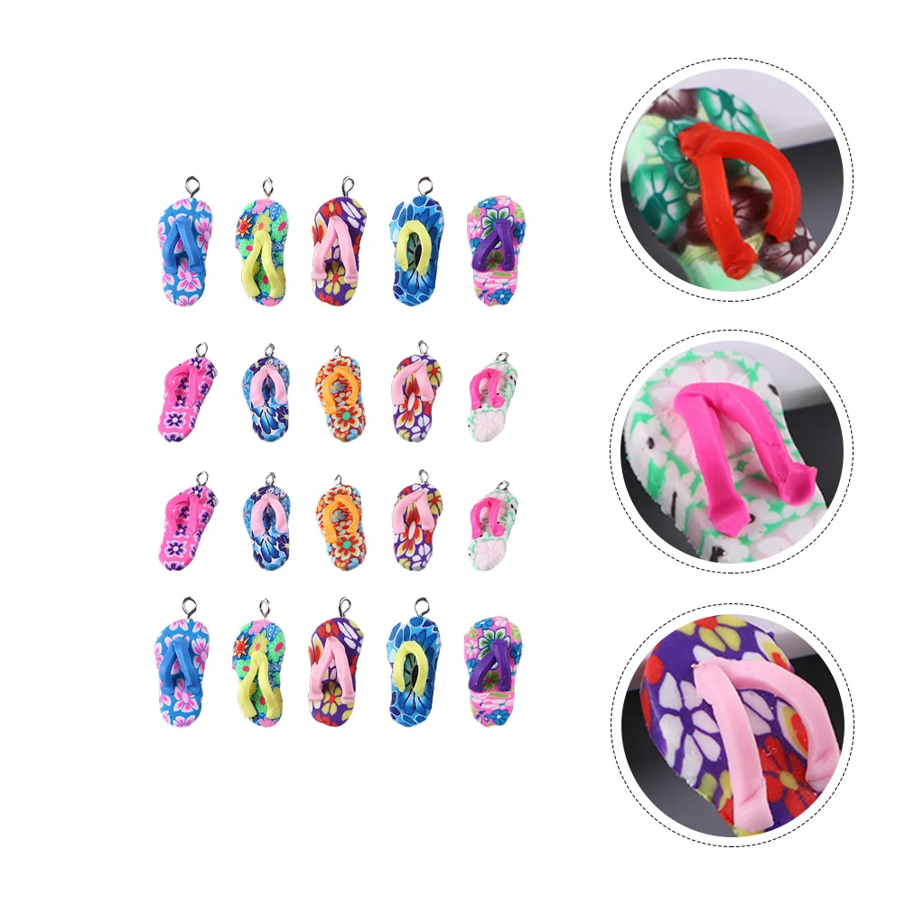 

20 Pcs Home Decoration Resin Jewelry Charms Necklace Pendants Styling Clay DIY House Ornaments Bracelet Simulated Slippers
