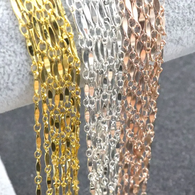 Розово-красная Позолоченная серебряная палочка кольцо медная цепочка для