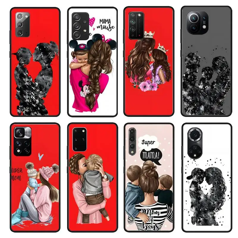 Mom Baby Girl Son Phone Case For Samsung Galaxy Note 5 8 9 10 20 Lite Plus Pro Ultra J4 J5 2016 Prime J 6 7 Funda |