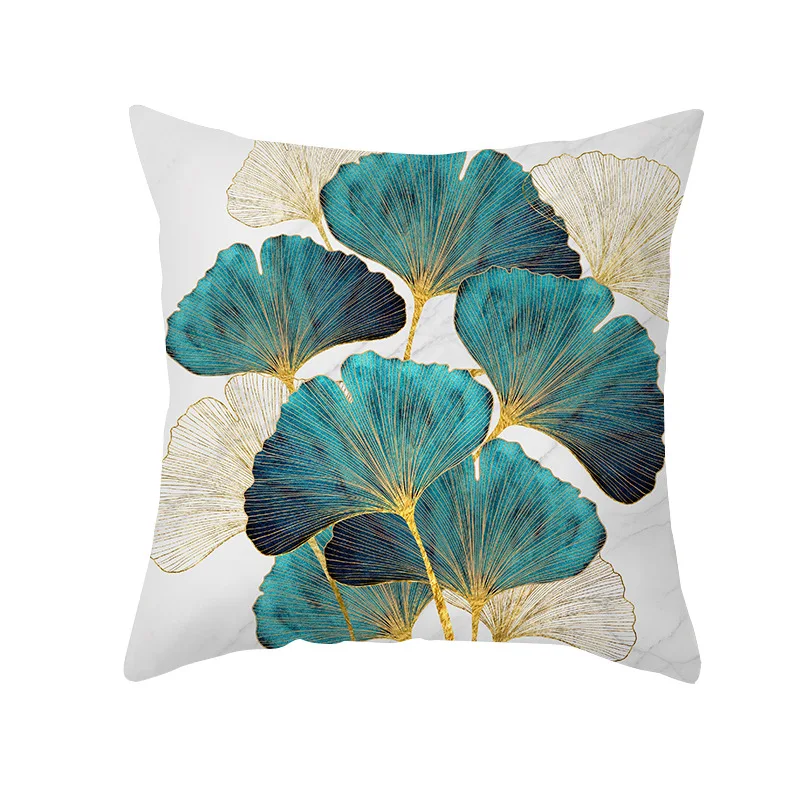 

Nordic Leaves Prints Leaf Cushion Cover Polyester Sofa Pillows Cover Home Decor 45x45cm Ginkgo Biloba Leaf Throw Pillowcase