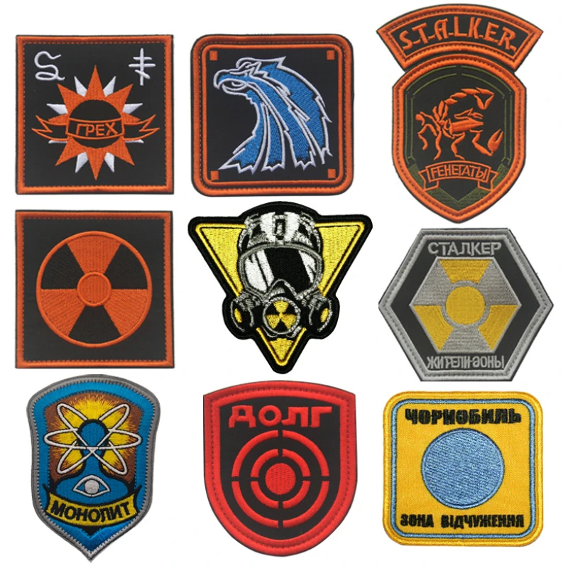

1PCS STALKER FACTION Russian Series Embroidered Badge Backpack Accessories Traversing Adventure Badge with Hook Hairy Face