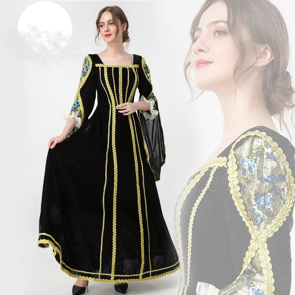 

Halloween Retro Palace Dress Witch Costume Women's Costume Halloween Stage Performance Dress