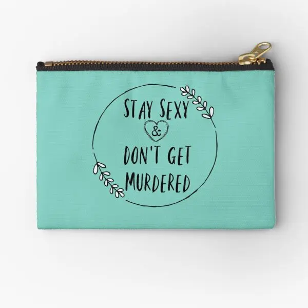 

Stay Sexy Do Not Get Murdered Blue Zipper Pouches Money Coin Storage Cosmetic Packaging Panties Small Women Bag Wallet Men Pure