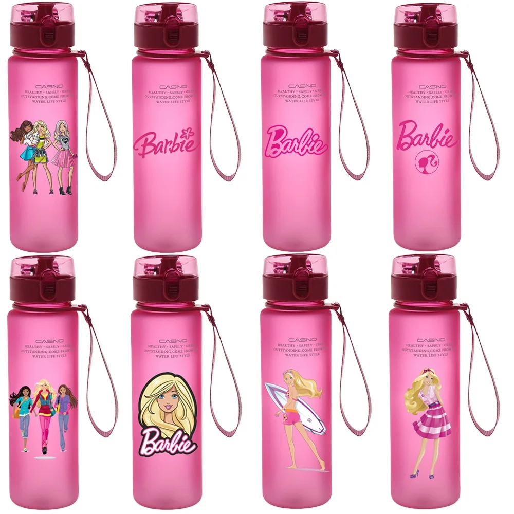 Пластиковая бутылка для воды Барби с мультяшным дизайном Спортивная фитнеса