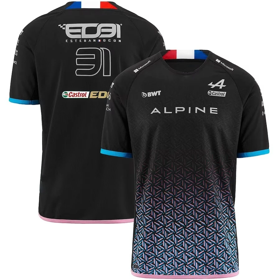 

BWT Alpine F1 2023 season new No. 31 and No. 10 competition T-shirt quick-drying sportswear round-neck men's large size