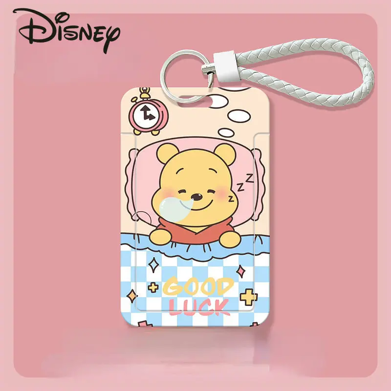 Disney Winnie Bear New Women's Card Bag Fashion Cartoon Student Card Bag High Quality Multifunctional Storage ID Card Case